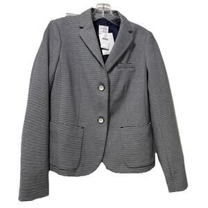NWT Gap The Academy Blazer Navy Blue White Pinstripe Lined Size 2 Preppy Career